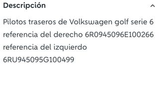 Pilotos Traseros Golf 6