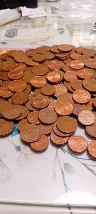 Monedas 1, 2 y 5 céntimos Alemania, hoja de roble