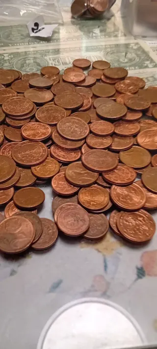 Monedas 1, 2 y 5 céntimos Alemania, hoja de roble