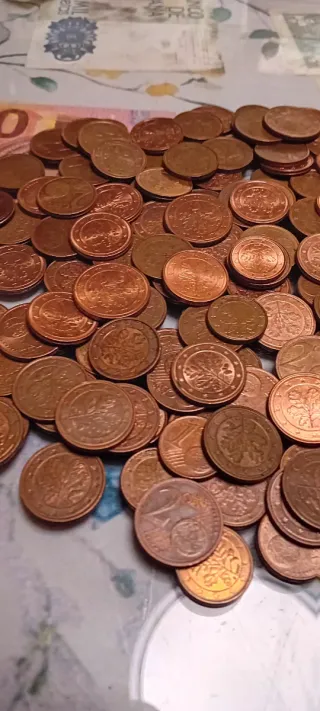 Monedas 1, 2 y 5 céntimos Alemania, hoja de roble