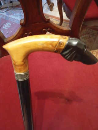 Bastón madera cabeza galgo
