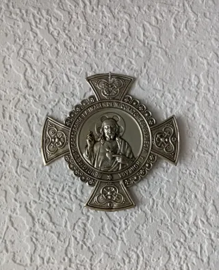 Placa Detente Sagrado Corazón Jesús Antigua año 50