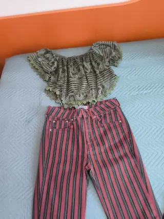 Conjunto Top y Pantalón Rayas