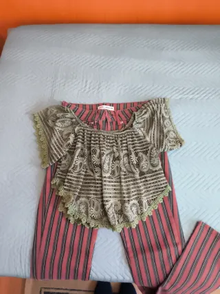 Conjunto Top y Pantalón Rayas