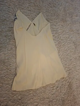 Vestido Zara Joya XS Beige y Plateado