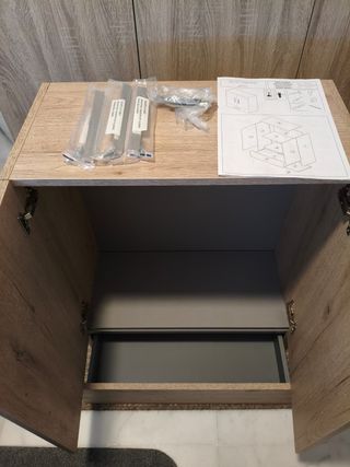 Armario baño Leroy Merlin roble 60x75x30 cm