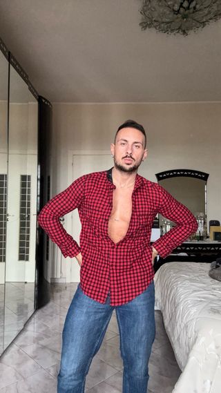 Camicia quadri collo coreana uomo