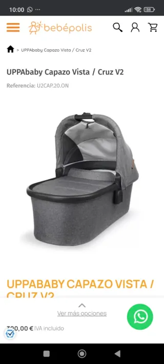 Capazo UPPAbaby Cruz V2 Casi Nuevo