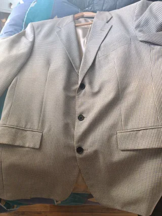 Americana hombre beige y azul