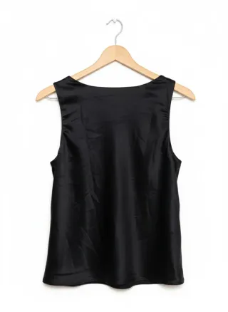 Blusa Top de Seda Negro Lauren Ralph Lauren
