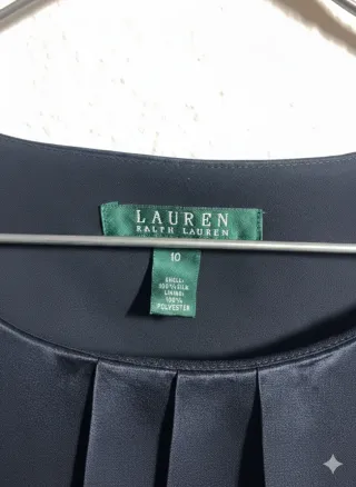 Blusa Top de Seda Negro Lauren Ralph Lauren