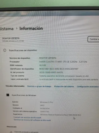 Ordenador Asus i5-4460 SSD 120GB