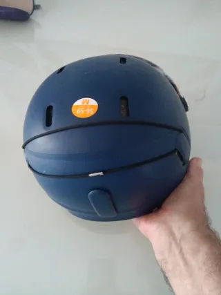 Casco Wedze azul con visor naranja