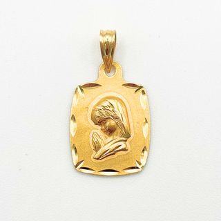 Colgante Medalla Oro 18K, Niña Virgen, 1.64gr