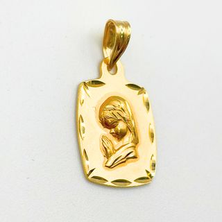 Colgante Medalla Oro 18K, Niña Virgen, 1.64gr