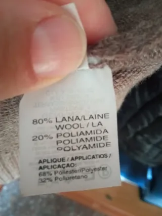 Chaqueta Genfins Lana Cremallera Beige/Marrón