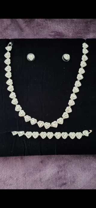 Conjunto Swarovski Corazón Collar Pendientes Pulse