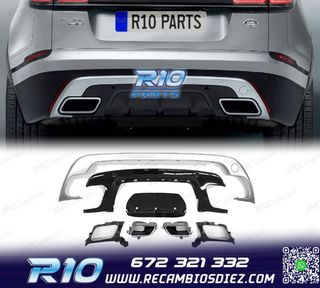 DIFUSOR RANGE ROVER VELAR 17- LOOK R DYNAMIC PLATA + COLAS