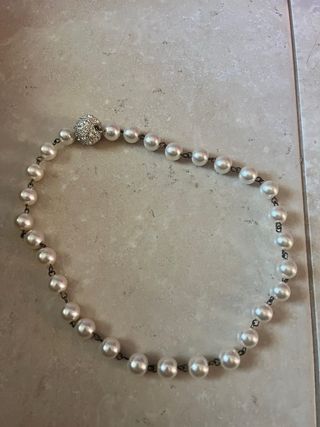 Collana perle con chiusura magnetica glitter