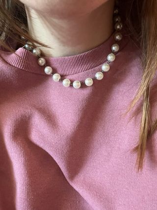 Collana perle con chiusura magnetica glitter