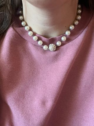 Collana perle con chiusura magnetica glitter