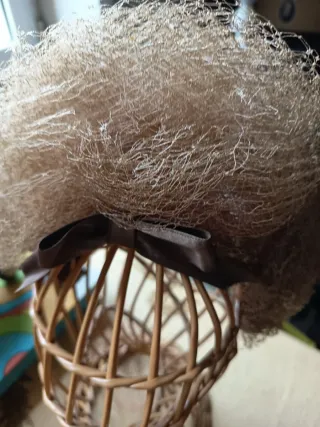 Tocado vintage tul beige,Camel.