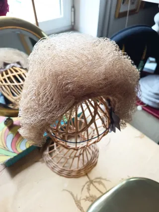 Tocado vintage tul beige,Camel.