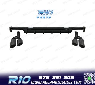 DIFUSOR AUDI A6 A6 AVANT 19-24 LOOK S6 NEGRO BRILLO