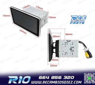 RADIO NAVEGADOR 2DIN 10" HD TÁCTIL BLUETOOTH USB SD