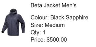 Chaqueta Arc'teryx Beta ORIGINAL