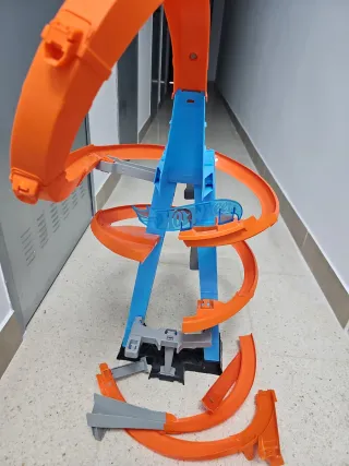 Pista Hot Wheels Naranja y Azul