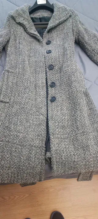 Abrigo Zara Gris Talla M