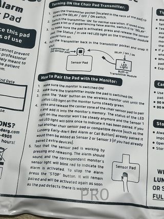 Sistema di allarme per sedia Lunderg