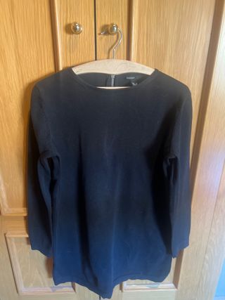 Vestido Mango Negro Cremallera Trasera