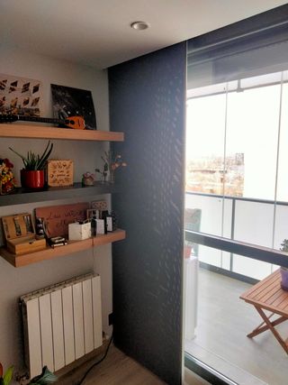 Cortinas correderas salón translúcidas