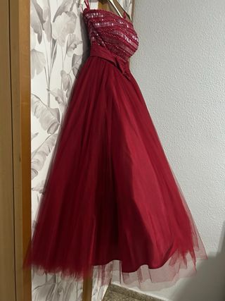 Vestido Rosa Clara Talla 36-38 Rojo+bolero
