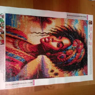 Tela diamond painting donna al tramonto