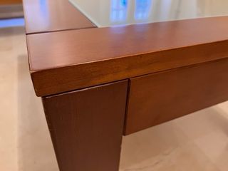 Mesa de centro elevable madera y cristal