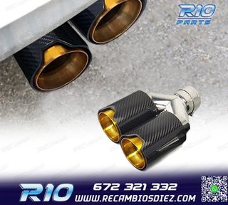 COLA ESCAPE IZQ BMW LOOK M PERFORMANCE DORADO CARBONO