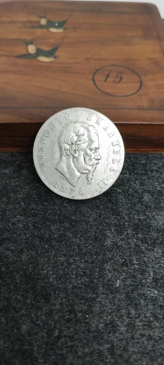 5 Lire Argento Vittorio Emanuele 1876