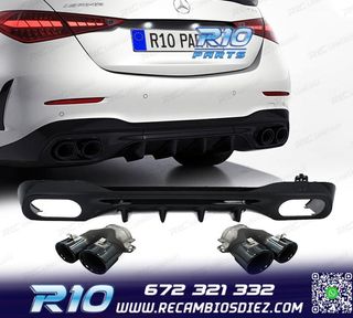 DIFUSOR MERCEDES W206 AMG 21- LOOK C43 + COLAS ESCAPE NEGRO