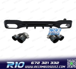 DIFUSOR MERCEDES W206 AMG 21- LOOK C43 + COLAS ESCAPE NEGRO