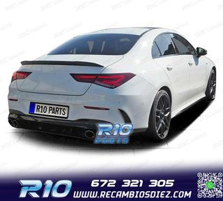 DIFUSOR MERCEDES CLA C118 19- LOOK AMG NEGRO BRILLO + COLAS