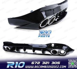 DIFUSOR MERCEDES CLA C118 19- LOOK AMG NEGRO BRILLO + COLAS