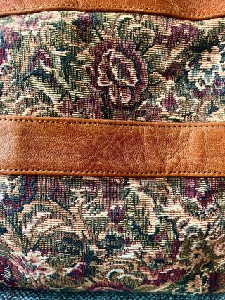 Bolso de cretona con detalles en piel