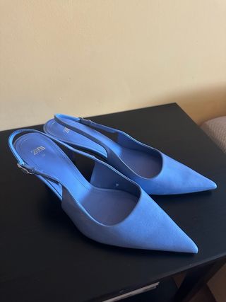 Zapatos Zara Tacon Azul