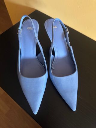 Zapatos Zara Tacon Azul