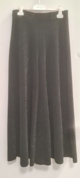 Pantaloni neri glitter gamba larga