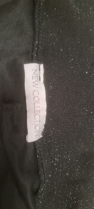 Pantaloni neri glitter gamba larga