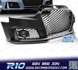 PARAGOLPES DELANTERO AUDI A3 8V 12-16 LOOK RS3 CROMO NEGRO